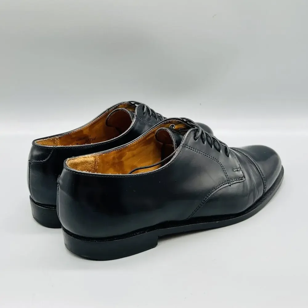 Cole Haan Shoes Men 8.5 Black Leather Cap Toe Derby Oxford Dress Slip On Classic